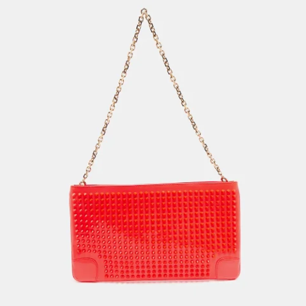 Christian Louboutin Pre-owned Leather clutches Orange Dames