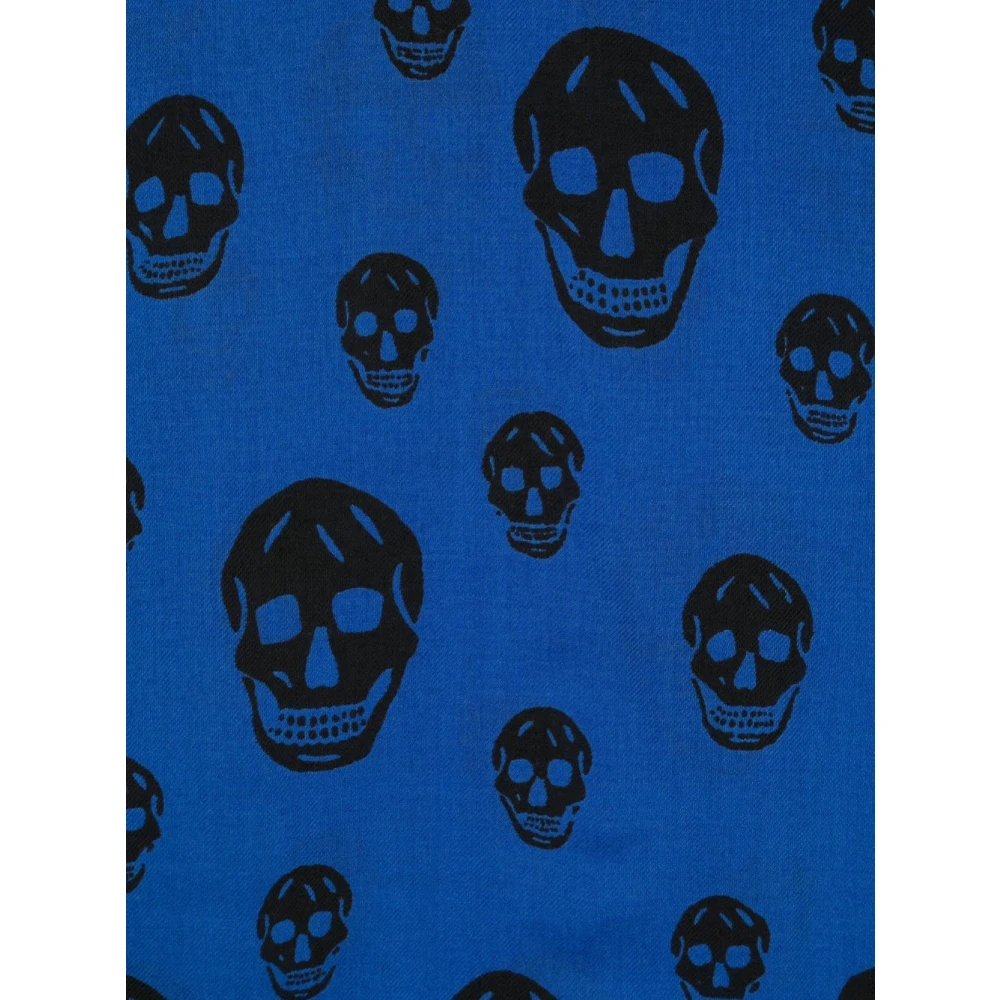 alexander mcqueen Multicolor Biker Skull Sjaal Blue Dames
