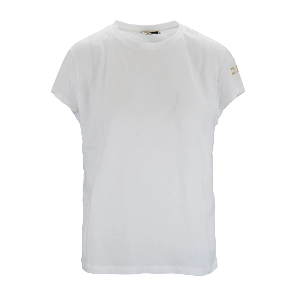 Elisabetta Franchi Dames Slip-On T-shirt met Logo White Dames