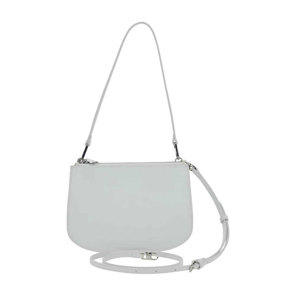 Diesel Witte Schoudertas met Leren Band White Dames
