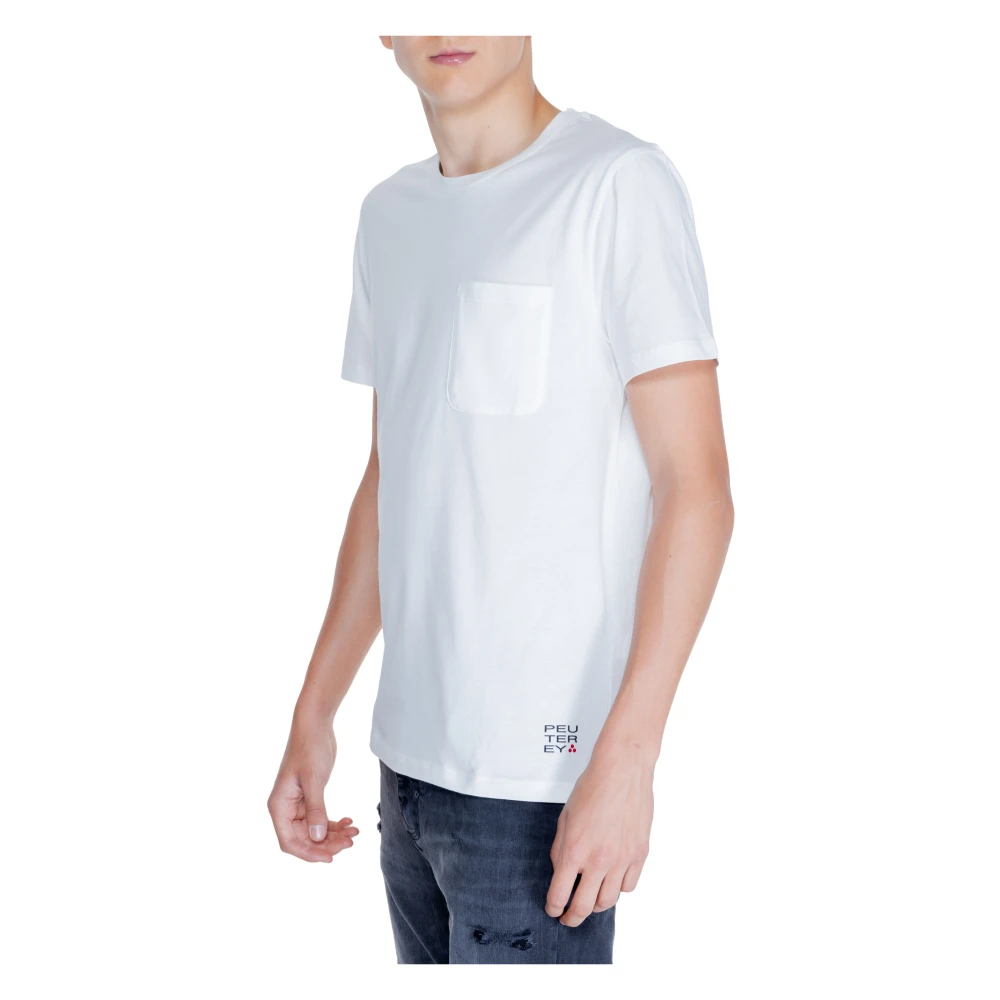 Peuterey Wit Katoenen T-shirt Korte Mouw White Heren