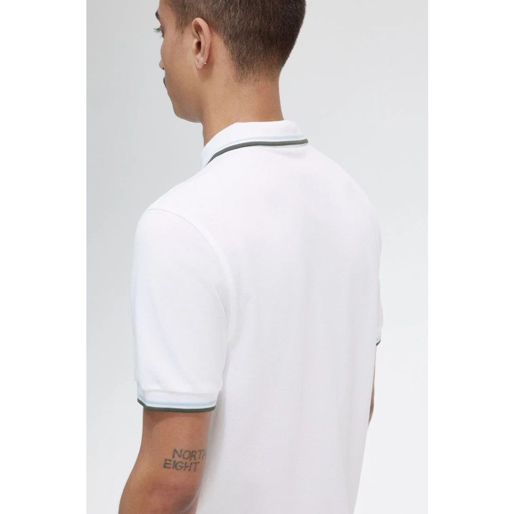 Fred Perry Slim Fit Twin Tipped Polo White Heren