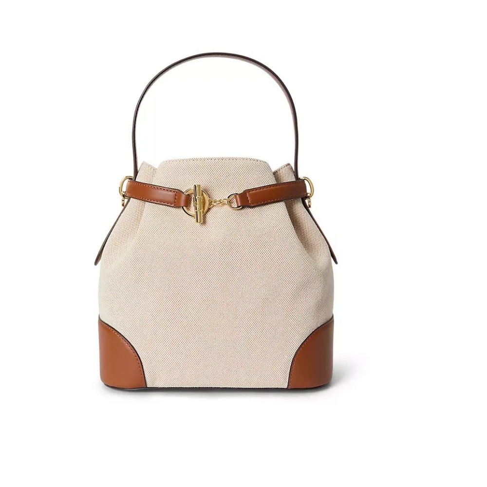 Ralph Lauren Women's Beige Bucket Bags, One Size, Blaike Medium Bucket Bag