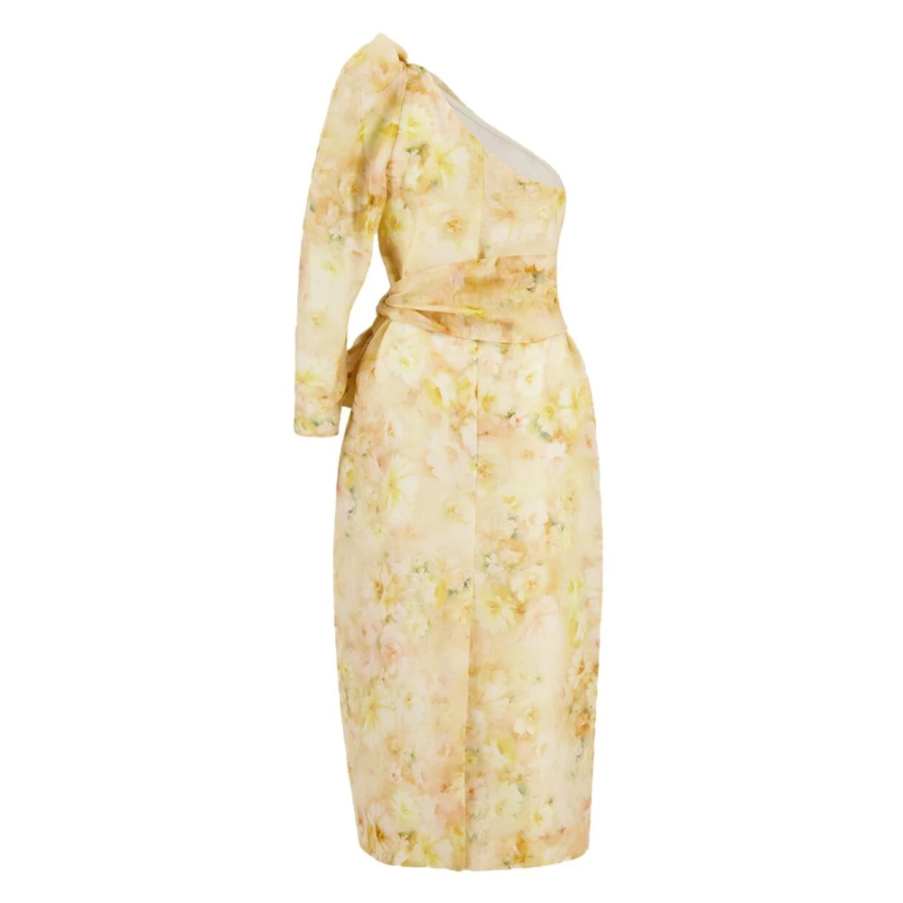 Zimmermann Bloemen lange mouw ceintuur jurk Yellow Dames