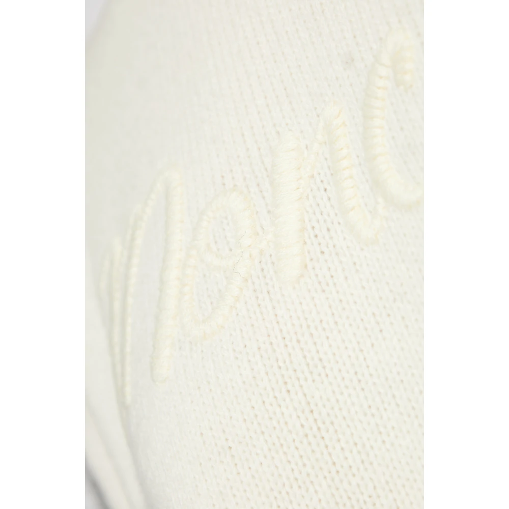 Moncler Trui met geborduurd logo Beige Dames