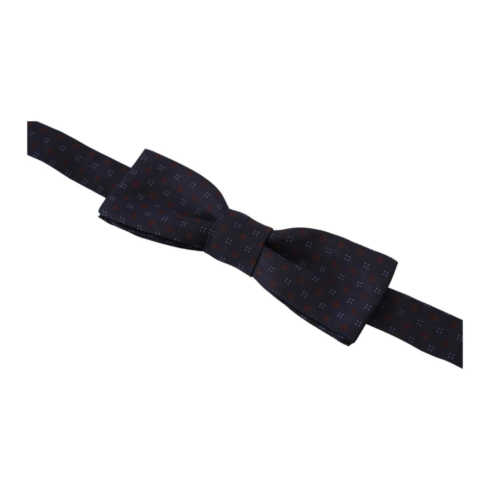 Dolce & Gabbana Elegante Blauwe Zijden Vlinderdas Black Heren