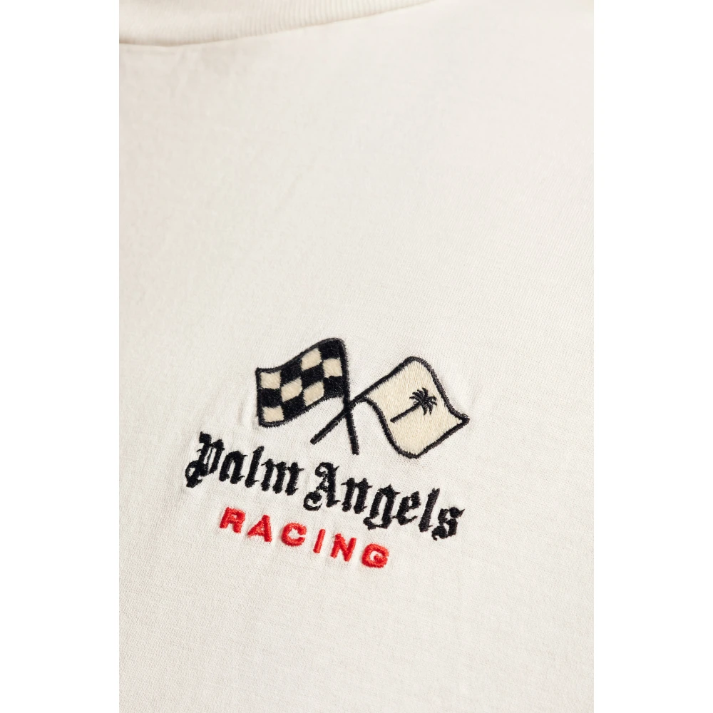 Palm Angels T-shirt met logo Beige Heren