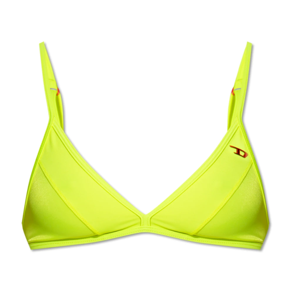 Diesel Marisol Bikini Top met Logo Applique Yellow Dames