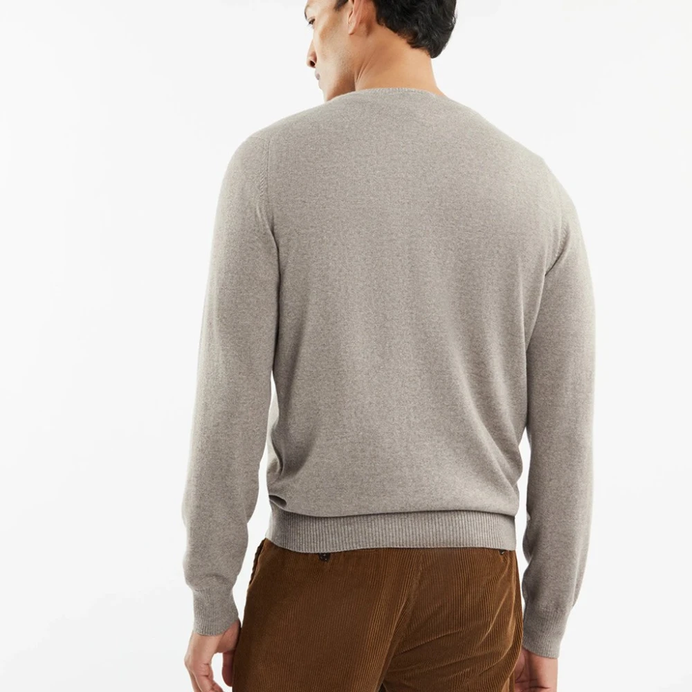 Fay Natuurlijke Wollen Trui Beige Heren