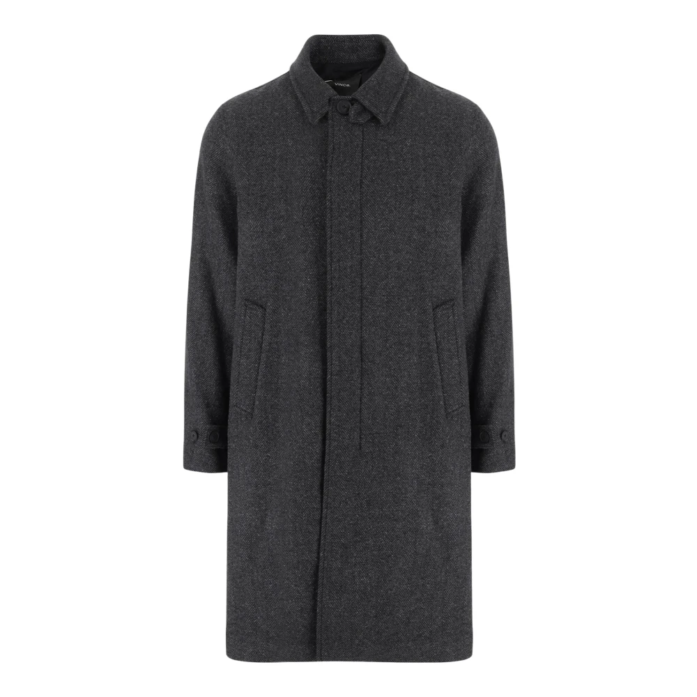 Vince Men's Grey Wool Blend Classic Coat