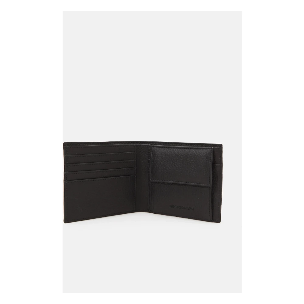 Emporio Armani Zwarte Portemonnee met Muntvak Black Heren