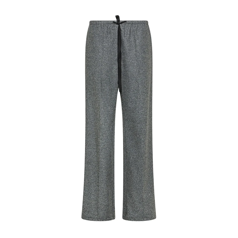 Forte Forte Gray Wide Trousers, Female, S, Wool Drawstring Trousers