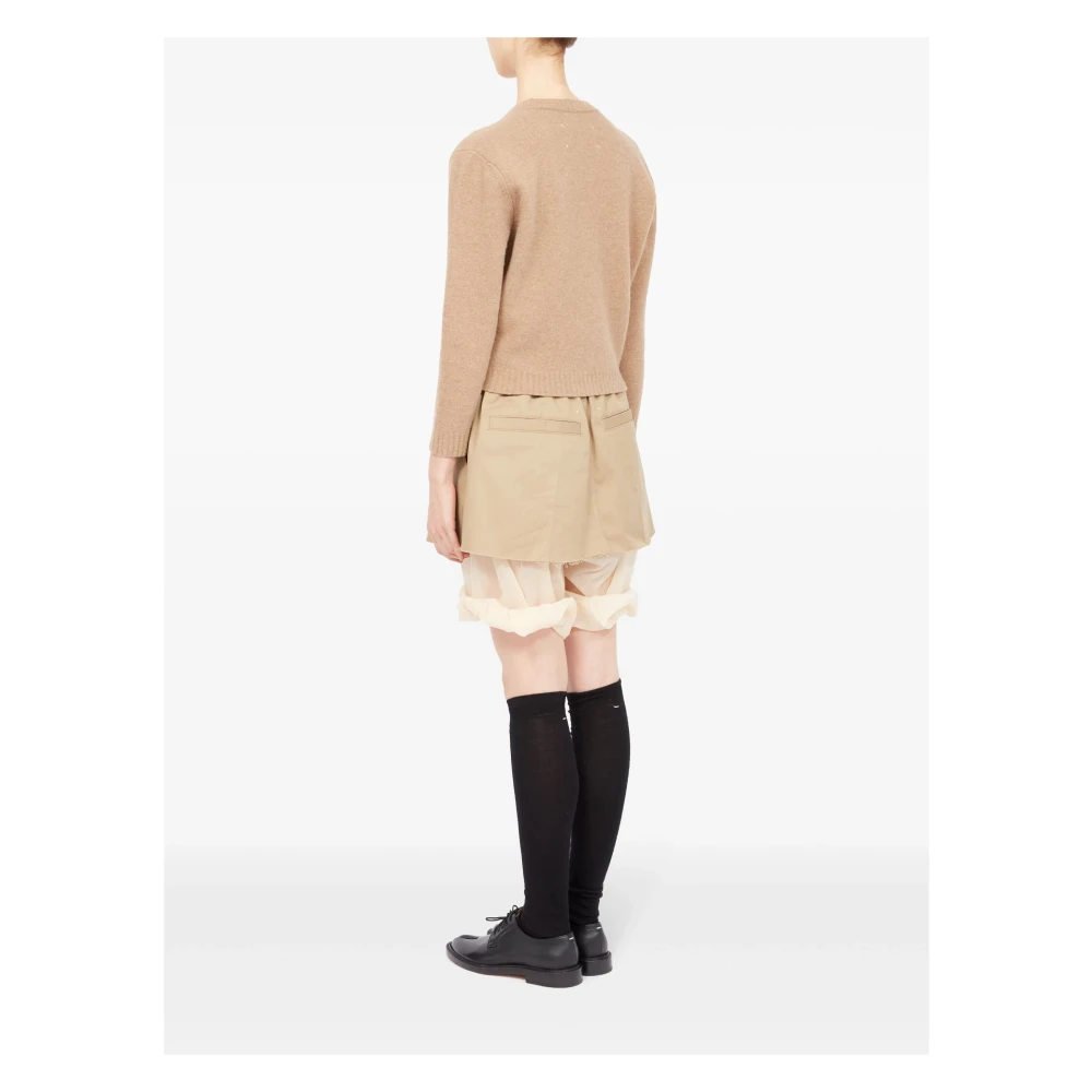 Maison Margiela Beige Wol V-hals Vest Beige Dames