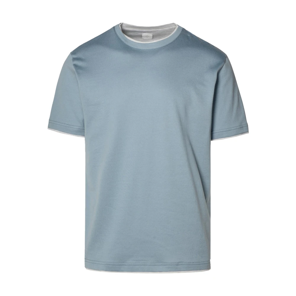 Eleventy Katoenen Crewneck T-shirt Blue Heren