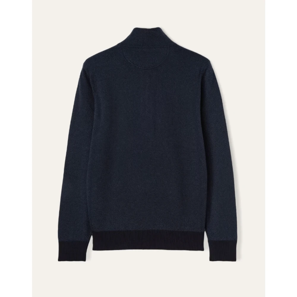 Loro Piana Blauwe Cashmere Trui met Rits Blue Heren