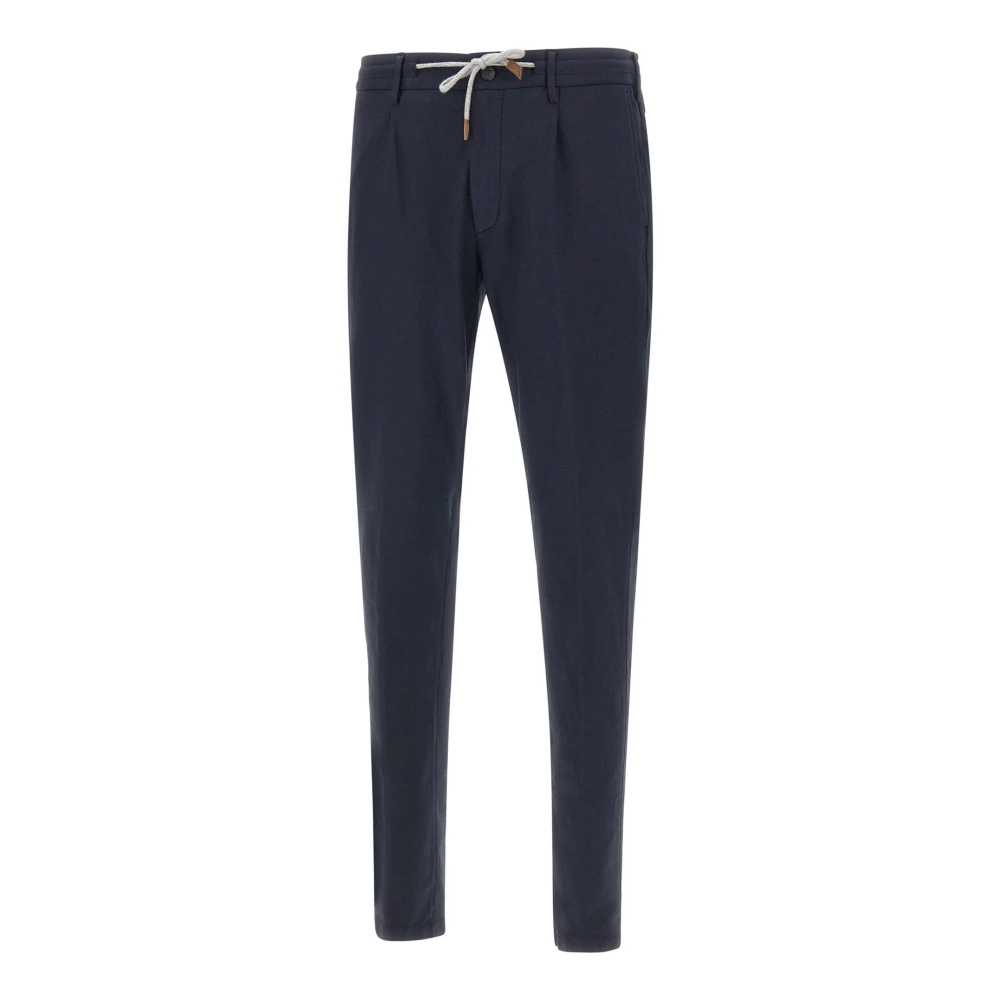 Eleventy Herr Blå Byxor W33, Bomull, Jogger Pants