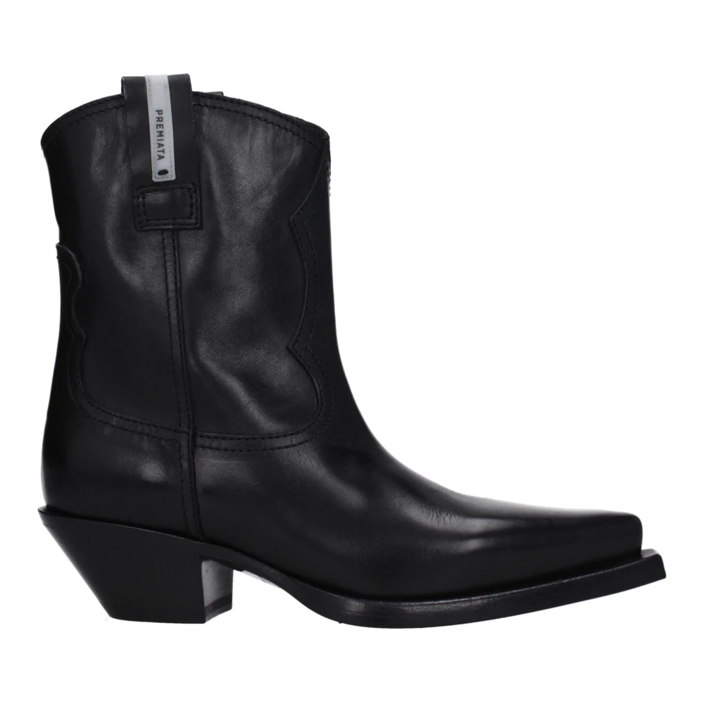 Premiata Women's Black Cowboy & Biker Boots, 7 Uk, Leather Ankle Boots