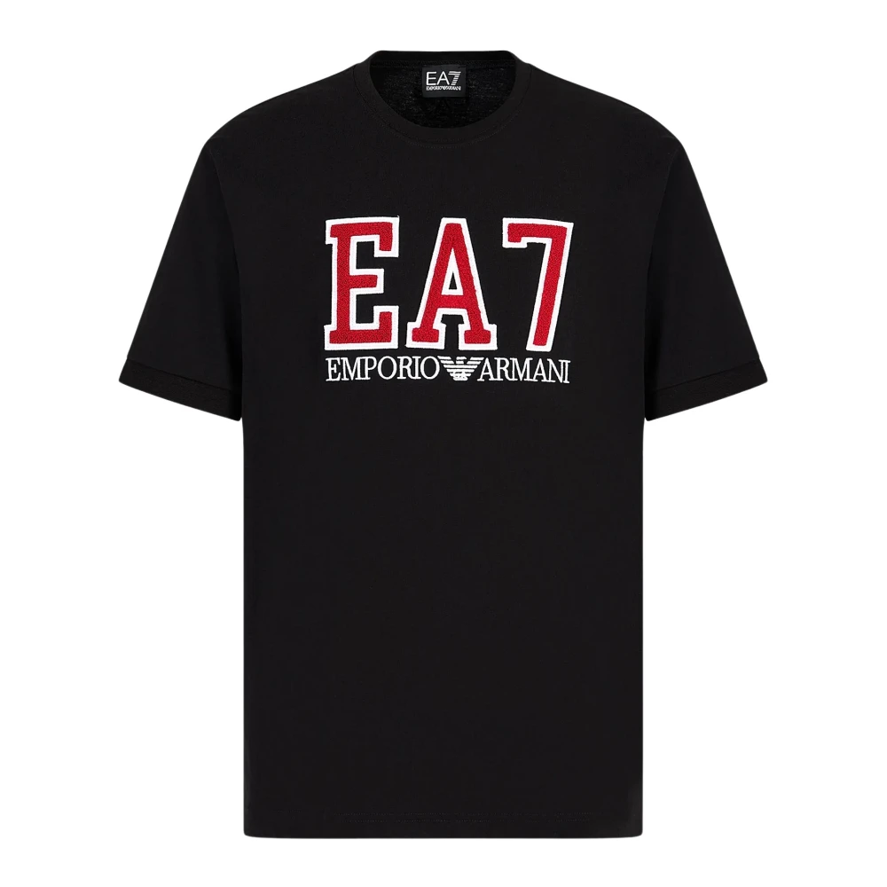 Emporio Armani EA7 Logo Patch T-shirt Beige Black Heren