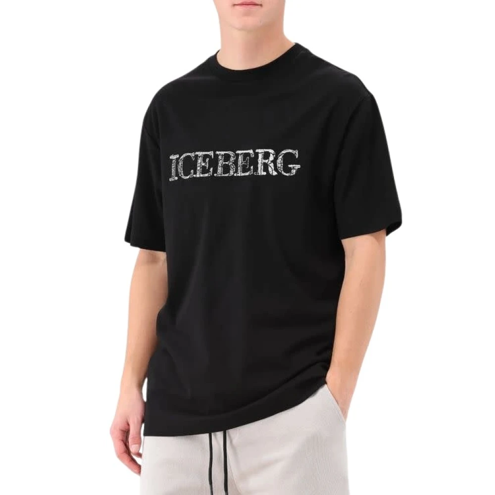 Iceberg Zwart Tee met Dubbele Branding Black Heren