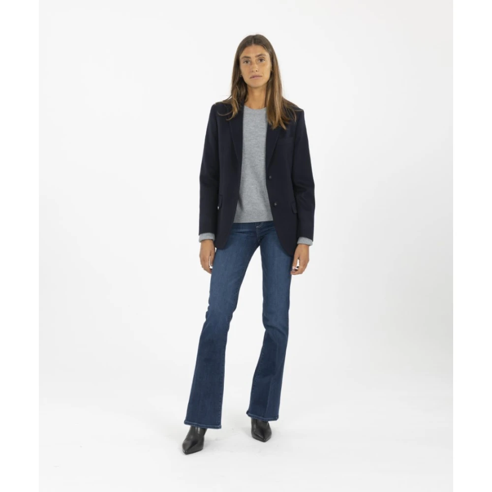 Officine Générale Reverskraag Wollen Blazer Blue Dames