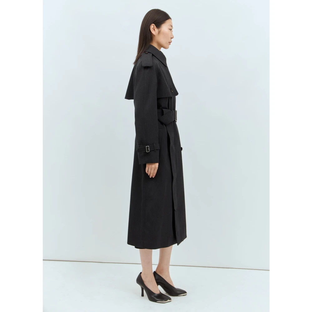 Burberry Wollen Trenchcoat Gray Dames