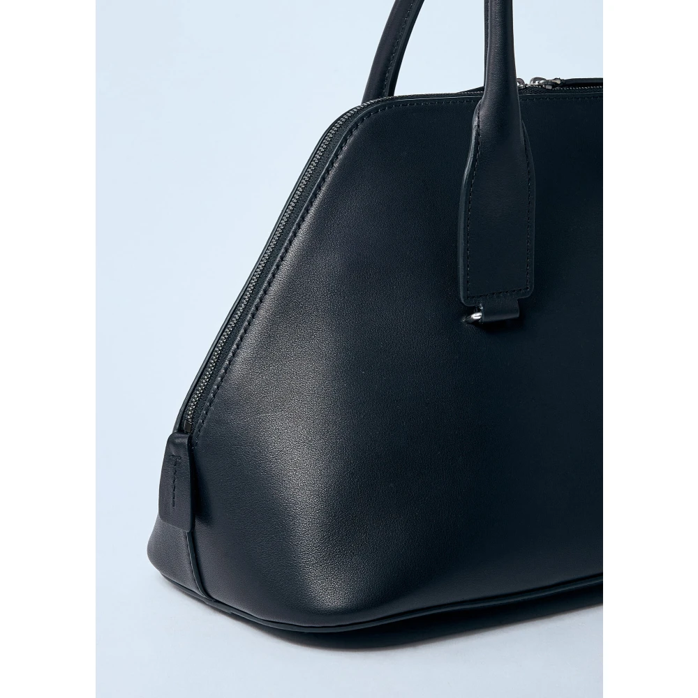 The Row Handtas van glad leer met logomotief Black Dames