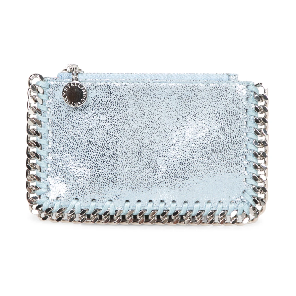 Stella Mccartney Blauwe Glanzende Kaarthouder Met Ketting Blue Dames