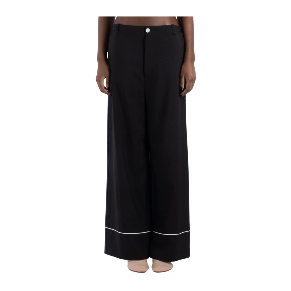 Marni Zwarte wollen broek Black Dames