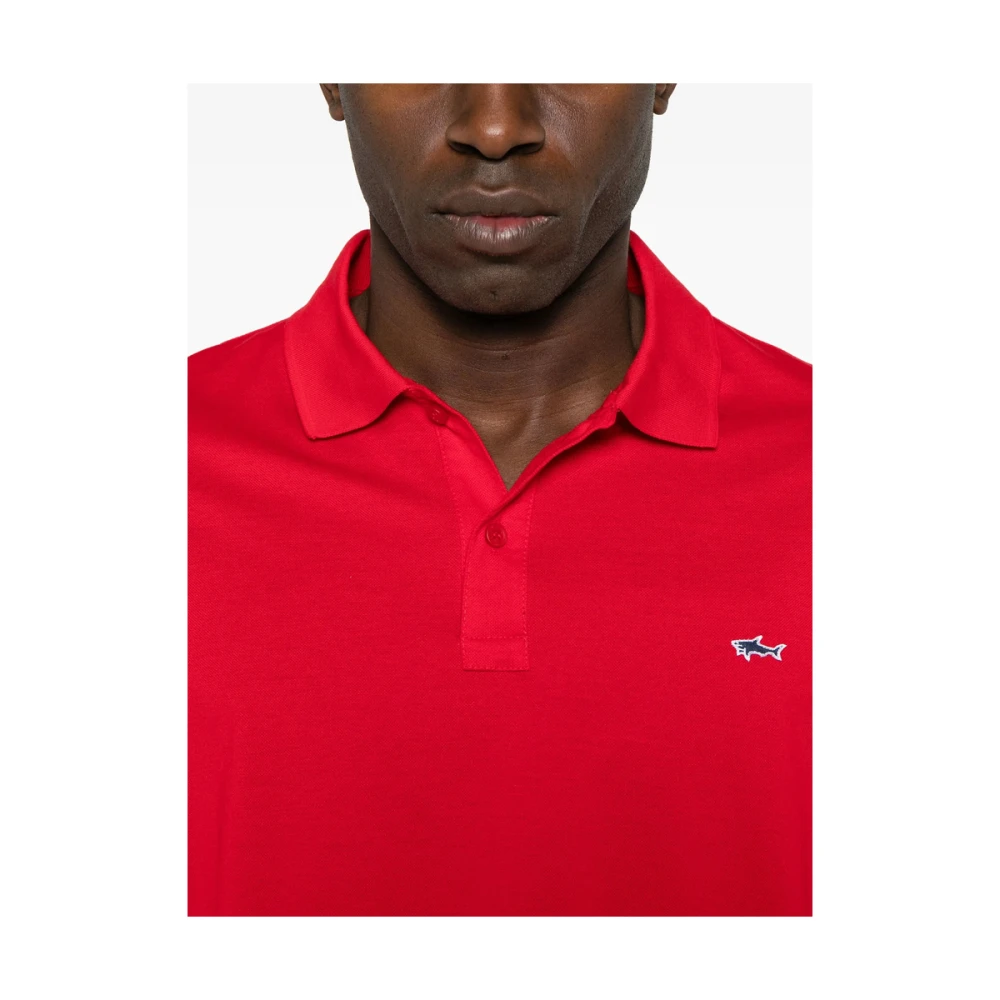 PAUL & SHARK Rode Geribbelde Trui met Logopatch Red Heren