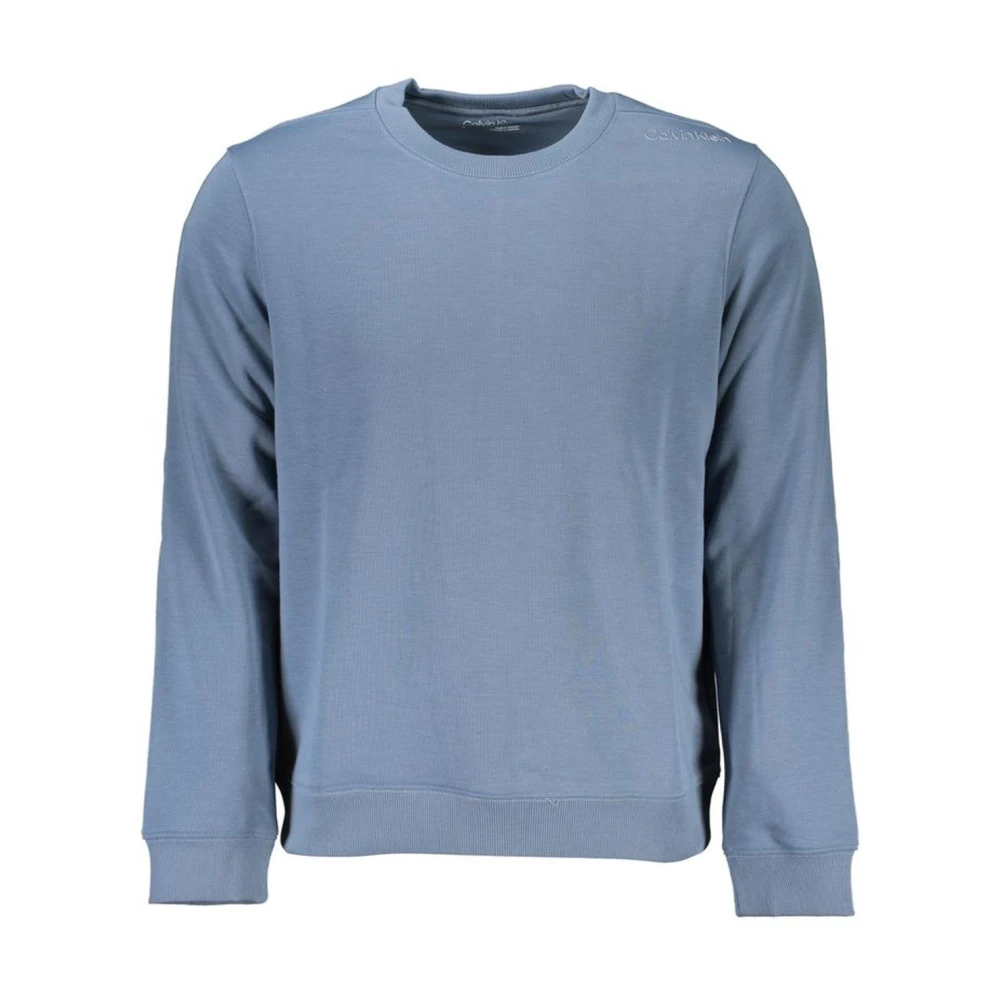 Calvin Klein Men's Blue Sweatshirts, 2XL, Printed Crew Neck Sports Jumper