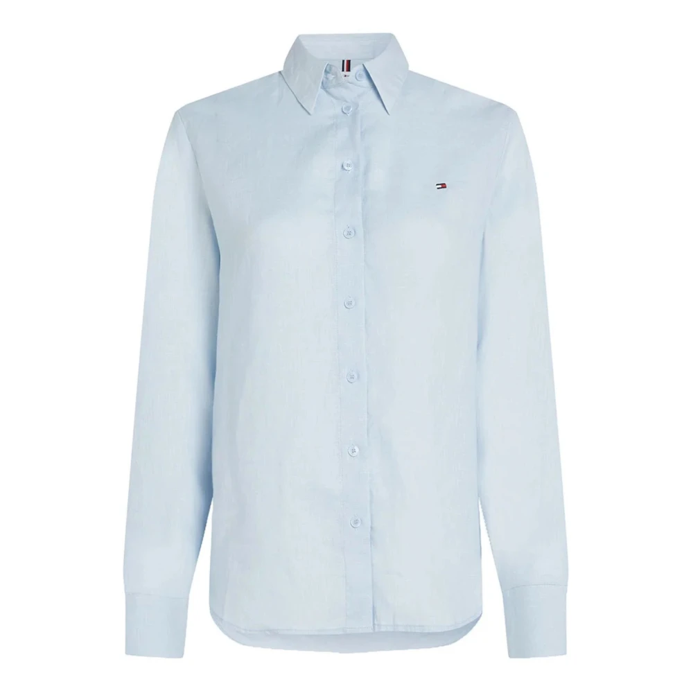 Tommy Hilfiger Donna Blu - Camicia In Lino Rilassata Celeste - Blouses & Shirts - M