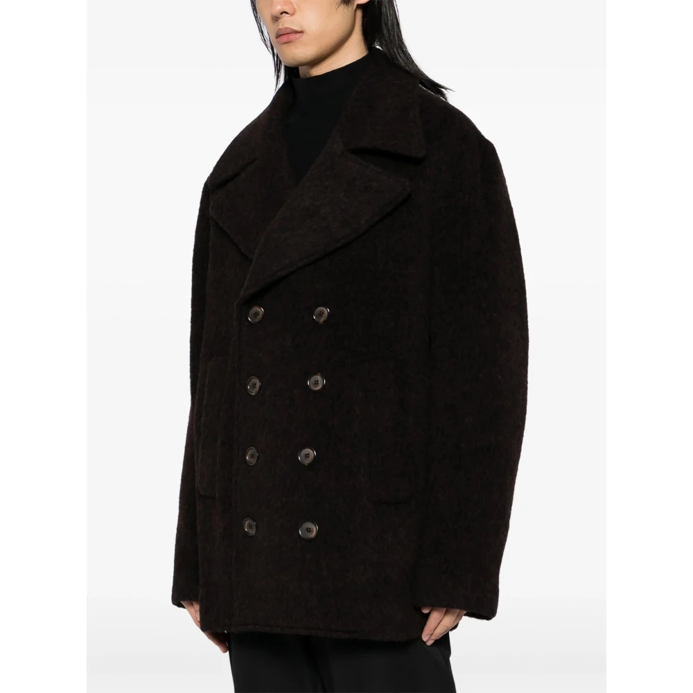 Dolce & Gabbana Bruine Pea Coat voor Mannen Brown Heren
