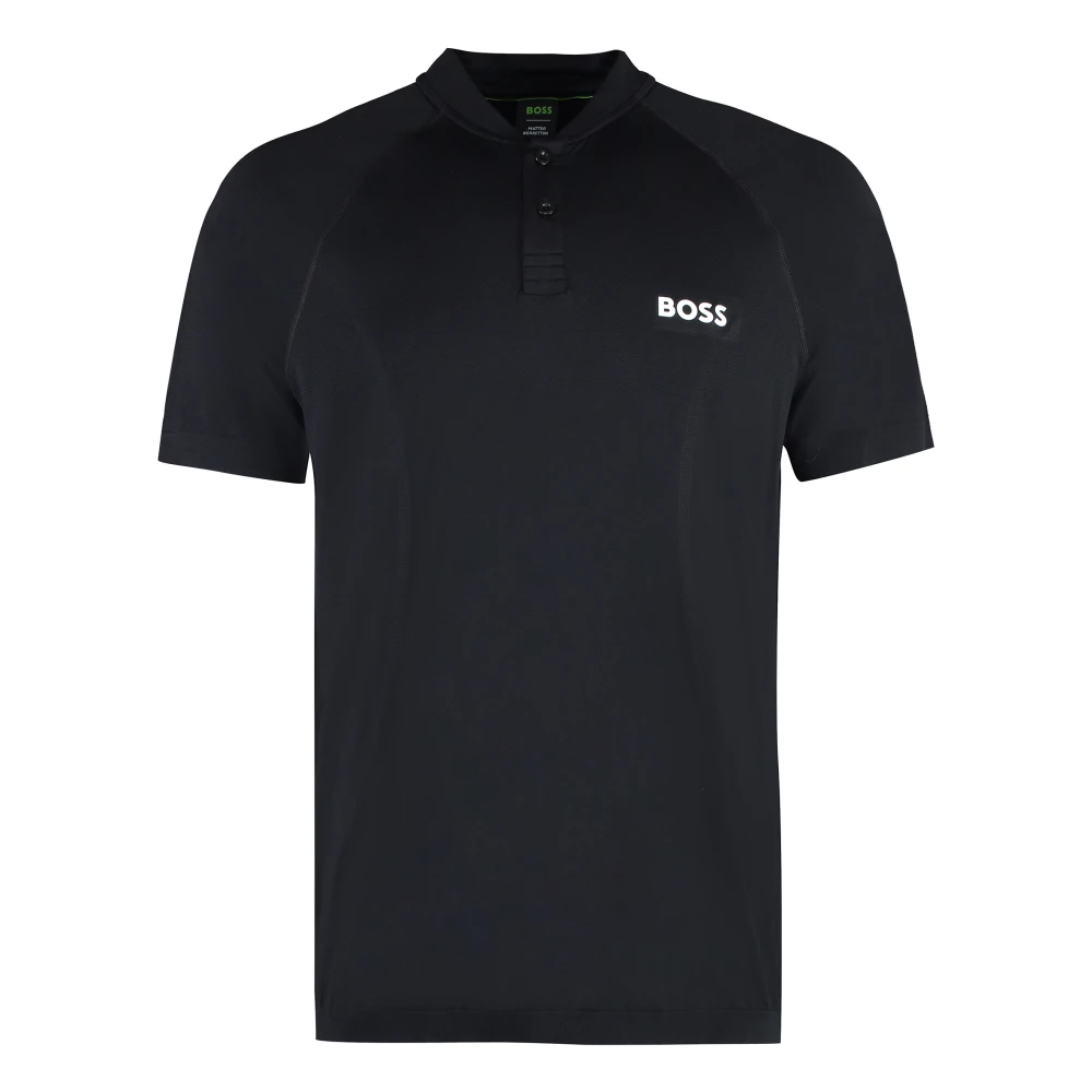 Hugo Men's Black Polo Shirts, M, Technical Fabric Polo Shirt