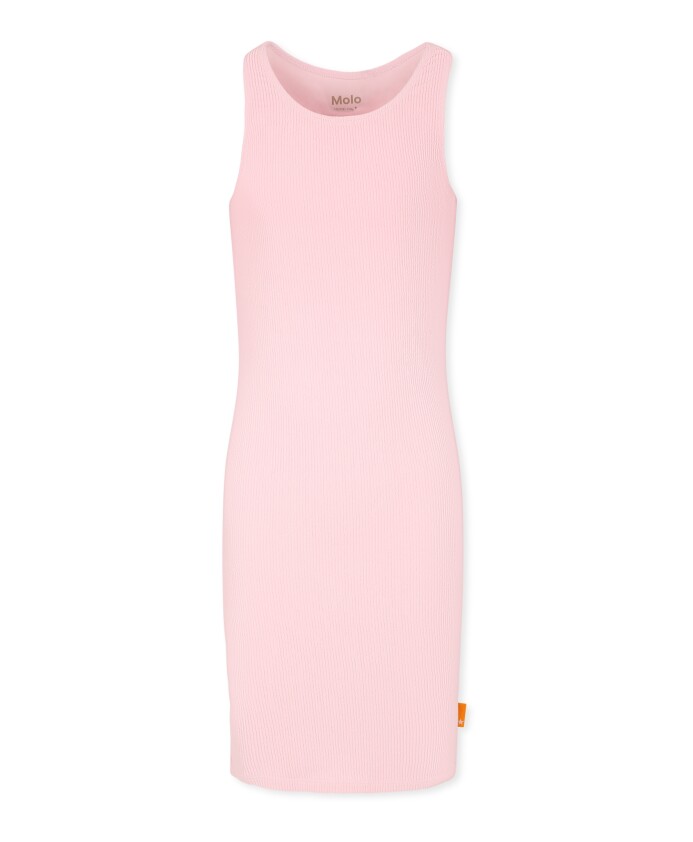 robe-courte-rose-a-texture-ondulee