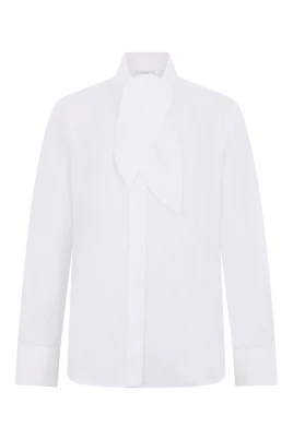 Cocoon-skjorta i poplin med rosett