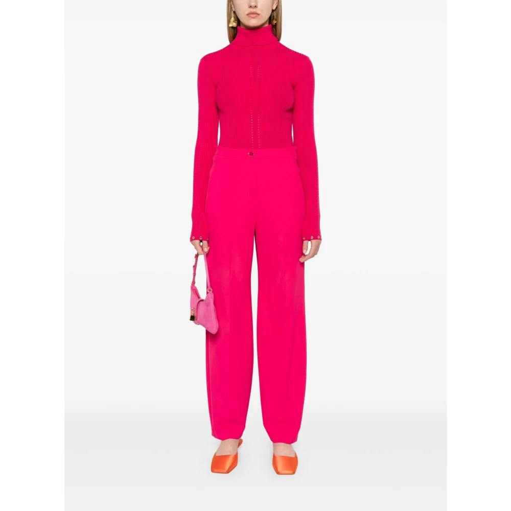 PATRIZIA PEPE Essentiële Trui met Hoge Hals Pink Dames