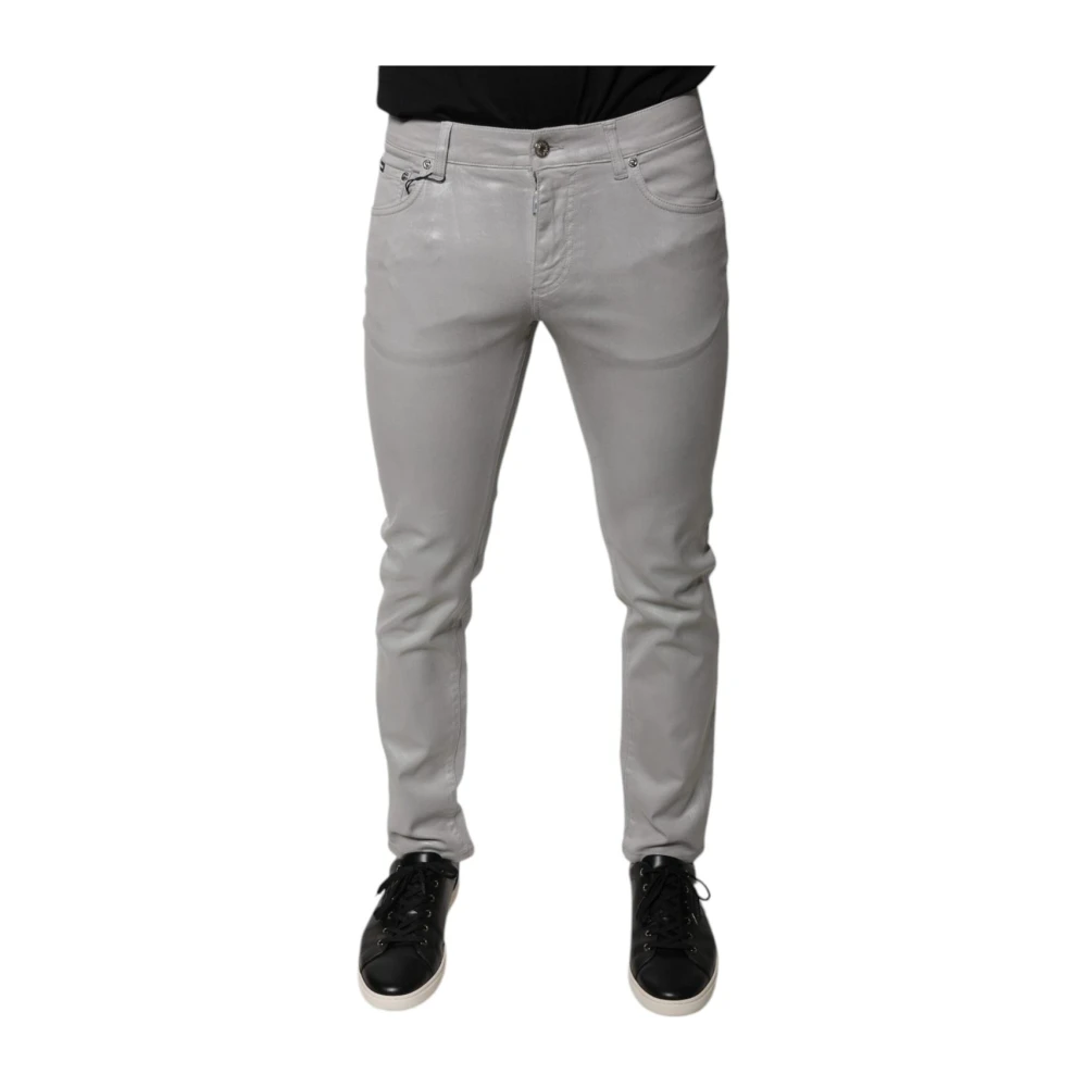 Dolce & Gabbana Men's Gray Slim Fit Stretch Denim Jeans