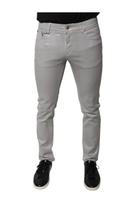 Grå Slim Fit Stretch Denim Jeans