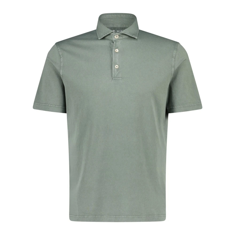 Fedeli Katoenen poloshirt gemaakt in Italië Green Heren