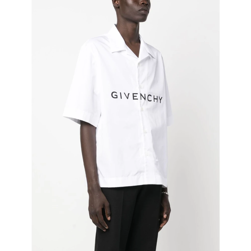Givenchy Logo-Print Korte Mouwen Shirt White Heren