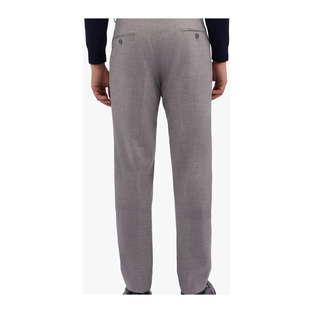 Brooks Brothers Lichtgrijze Stretch Wol Maagdelijke Wol Blend Broek Gray Heren