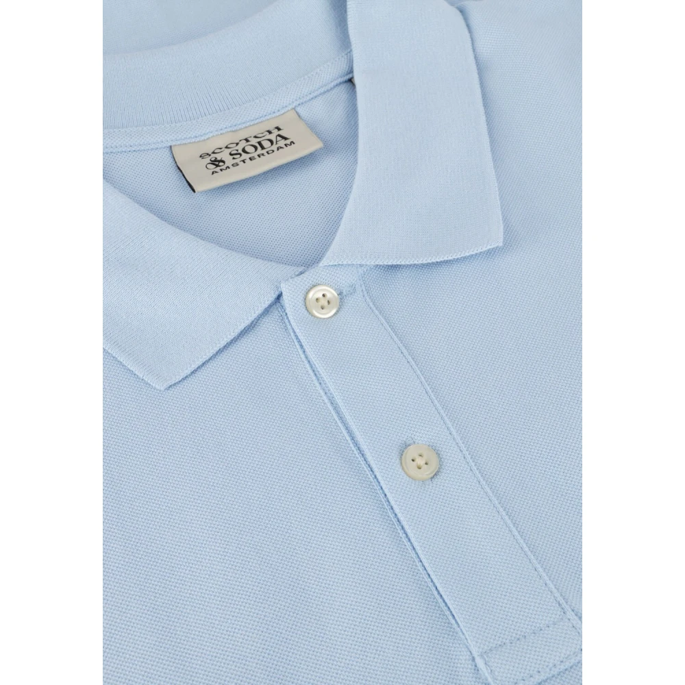 Scotch & Soda Logo Pique Polo voor heren Blue Heren