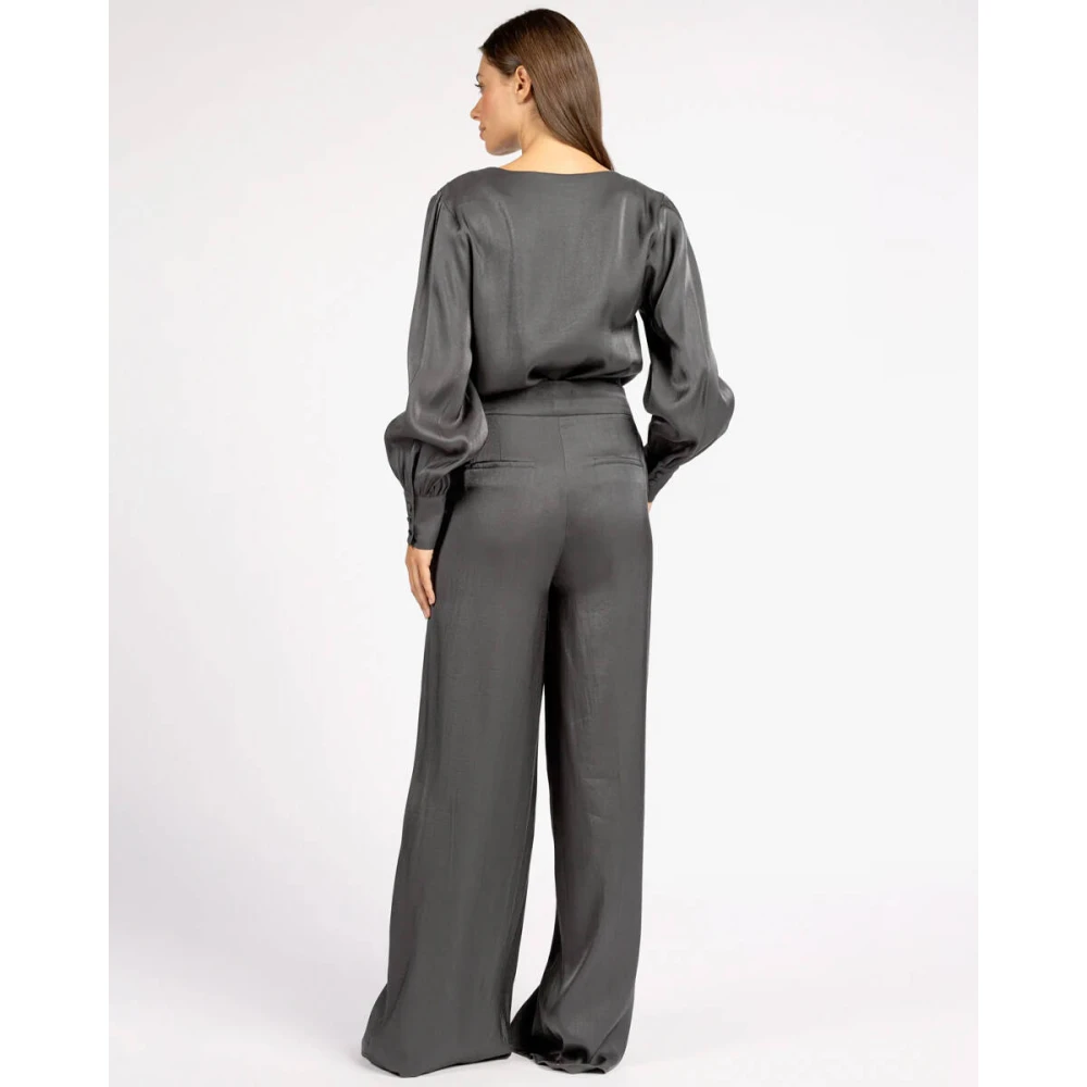 Aaiko Glanzende Giani Broek Gray Dames