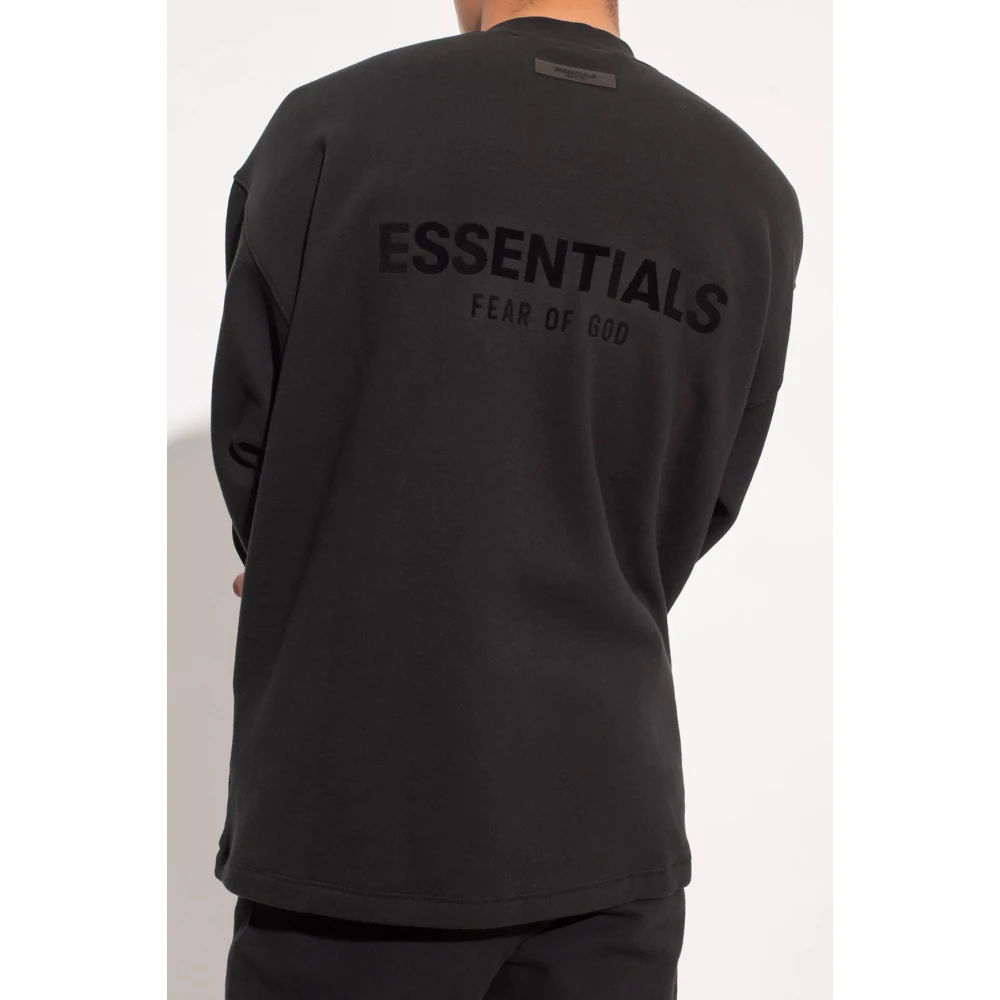 Fear Of God Logo Achter Sweatshirt Essentials Black Heren