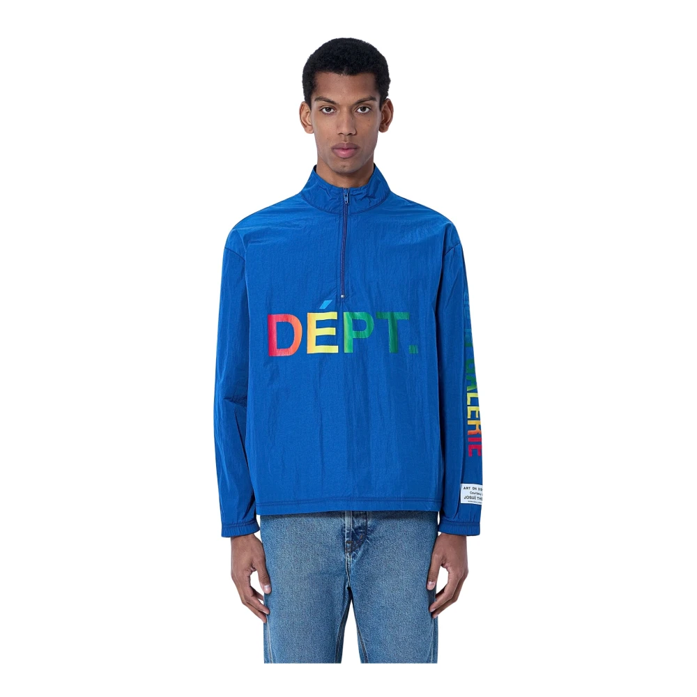 Gallery Dept. Uomo Blu - Felpa Con Zip E Logo - Jackets - M