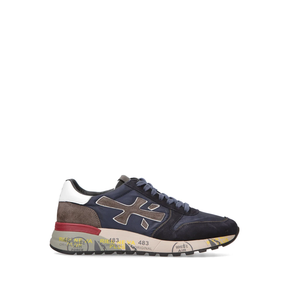 Premiata Blå Sneaker Mick Mocka Tyg Multicolor, Herr