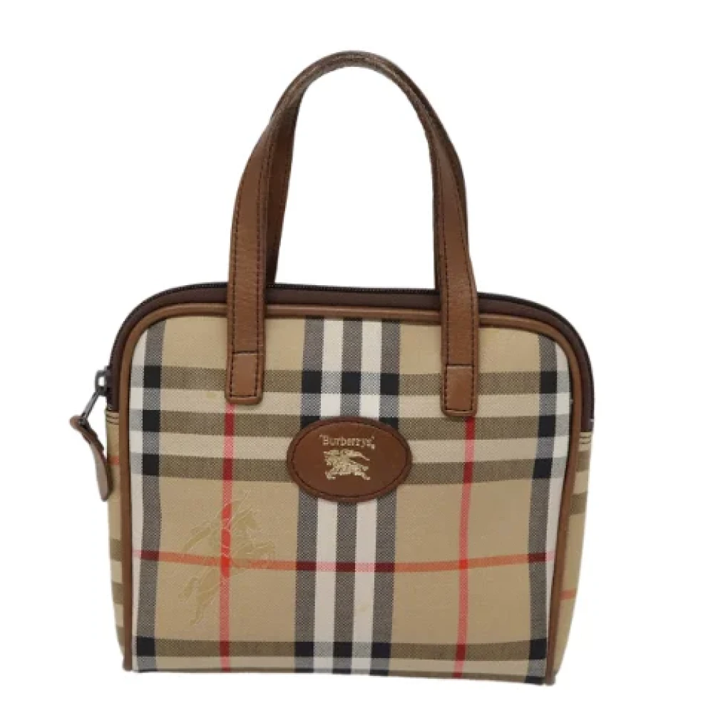 Burberry Vintage Pre-owned Canvas handbags Beige Dames