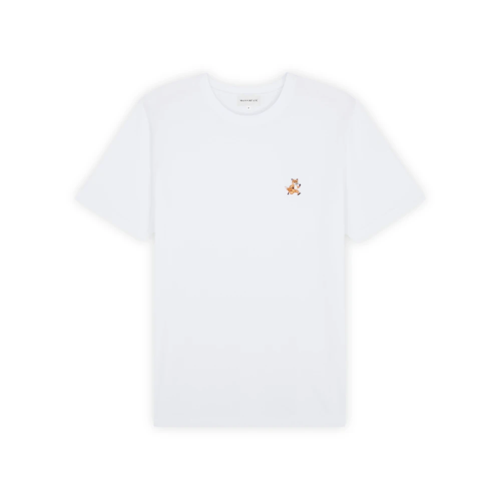 Maison Kitsuné Logo Applique Kortärmad T-shirt White, Herr