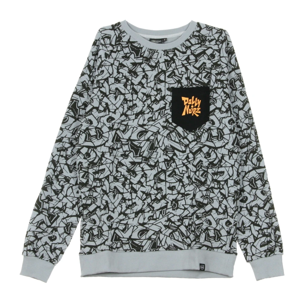 Dolly Noire Patroon Crew Neck Sweatshirt Grijs Zwart Gray Heren