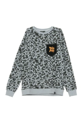 Mönstrad Crew Neck Sweatshirt Grå